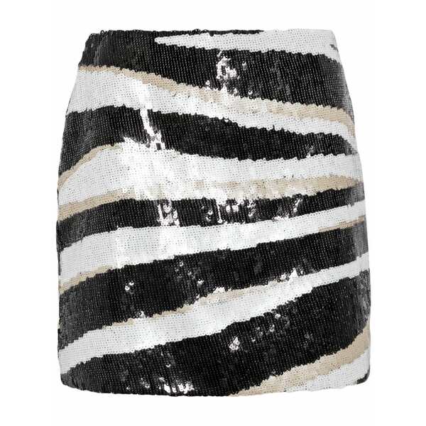 エリー 奉公 レディース スコート ボトムス Zebra-print sequin-embellished miniskirt Black