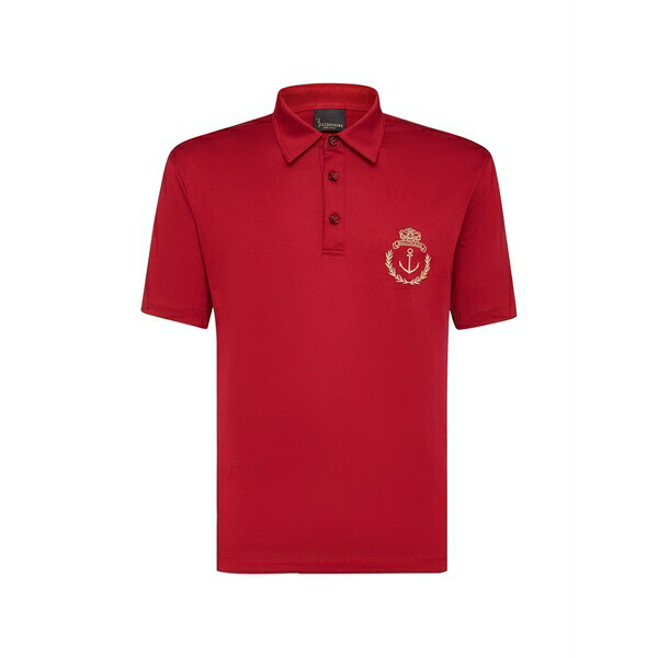 ビリオネア メンズ スポーツシャツ トップス Embroidered-logo polo shirt Red
