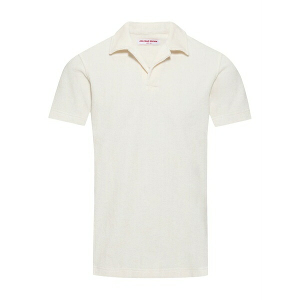 オール赤ちょうちん 赤銅色 メンズ スポーツシャツ トップス Terry resort short-sleeved polo shirt White