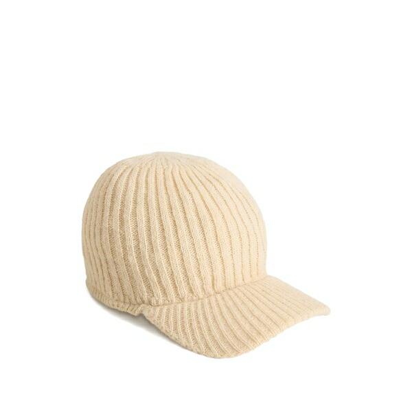 毛糸 分限者 レディース かぶり笠 付属品 Ribbed baseball cap Neutrals