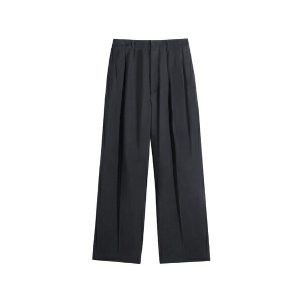 ルメール メンズ カジュアルパンツ ボトムス Pleated trousers Black|asty