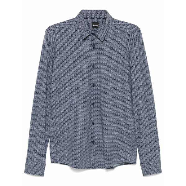 ボス メンズ シャツ トップス Stretch-jersey shirt Blue|asty