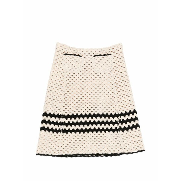 ヌメロ ヴェントゥーノ レディース スコート ボトムス Knitted-construction stripe-detail skirt Neutrals