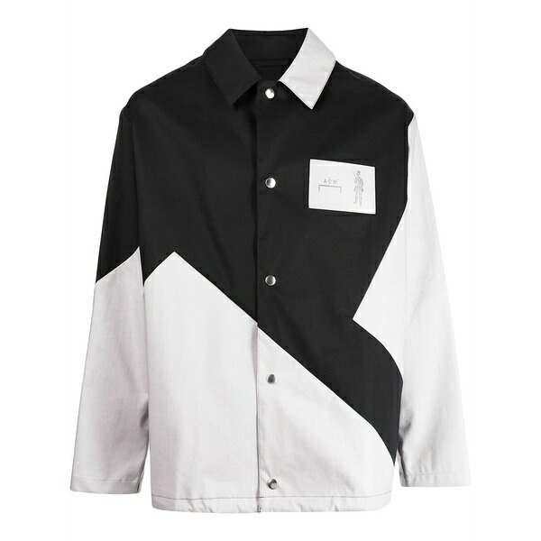 アコールドウォール メンズ ジャケット＆ブルゾン アウター Colour-block panelled shirt jacket Black｜asty