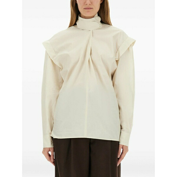 ルメール レディース シャツ トップス Ascot silk blouse Neutrals|asty