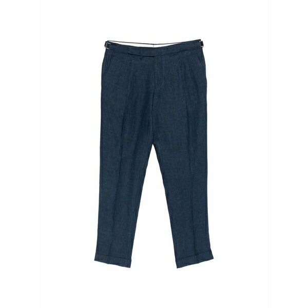 ブリ後押し 1949 メンズ 心地好いズボン下 ボトムス Buckle-detail pleated trousers Blue