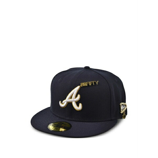 ニュー内鰓 メンズ かぶり笠 佩び物 Atlanta braves embroidered fitted hat Blue
