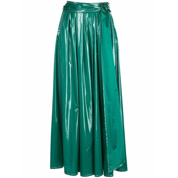 シエス・マルジャン レディース スコート ボトムス Belted long a-line skirt Green