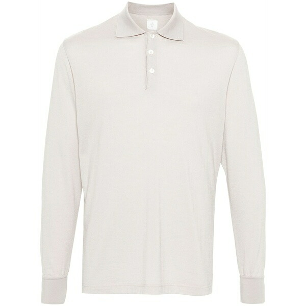 イレブンティ メンズ スポーツシャツ トップス Long-sleeve jersey polo shirt Neutrals