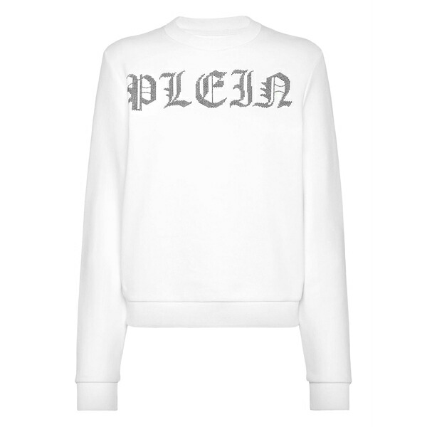 フィリップ飾り気の無い レディース 編み物\u0026スウェーター アウター Logo-embellished sweatshirt White