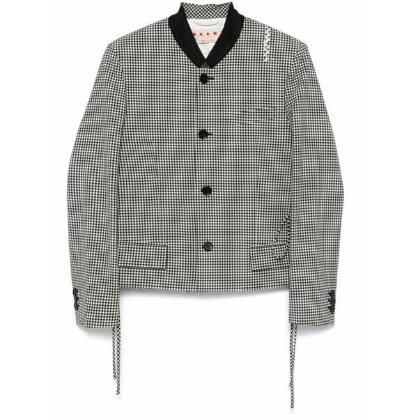 マルニ レディース 上衣＆上衣 アウター Gingham-pattern jacket Black