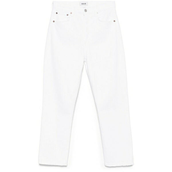 アゴルド レディース デニムパンツ ボトムス High-rise jeans  White