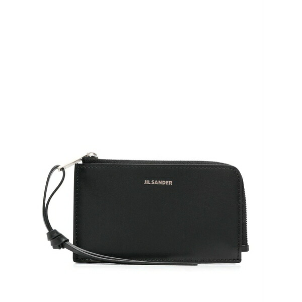 ジル・サンダー メンズ 金入れ 付属物 Embossed-logo leather wallet Black