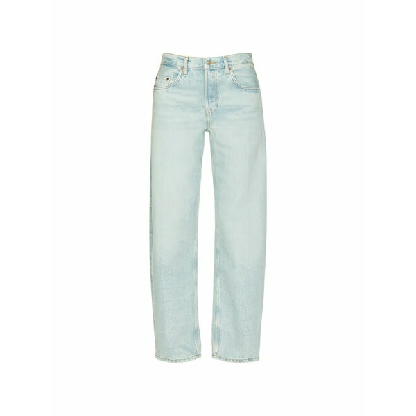 リダン レディース ジーンズズボン下 ボトムス Buttoned straight jeans Blue