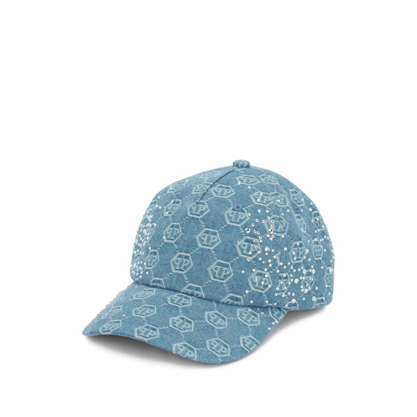 フィリップ飾り気の無い メンズ かぶり笠 佩び物 Rhinestone-embellished baseball cap Blue