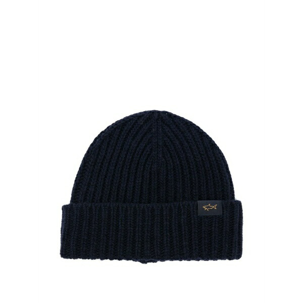 ポールアンドシャーク メンズ 鳥打ち帽 付属物 Ribbed wool-blend beanie hat Blue