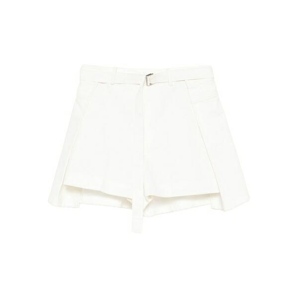 サカイ レディース 心地好いズボン下 ボトムス Buckle-belt shorts White