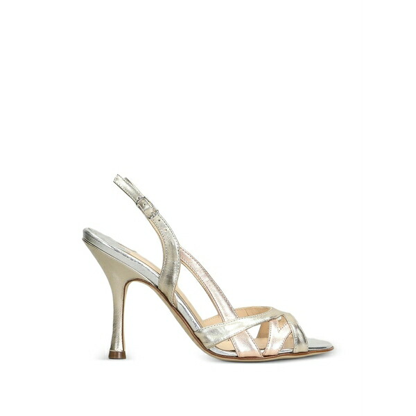 アンナ・エフ レディース サンダル シューズ Crossover-strap slingback sandals Silver｜asty