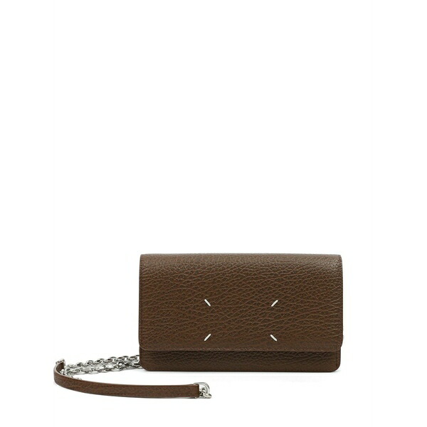 マルタンマルジェラ メンズ 札入れ 佩び物 Leather chain wallet Brown