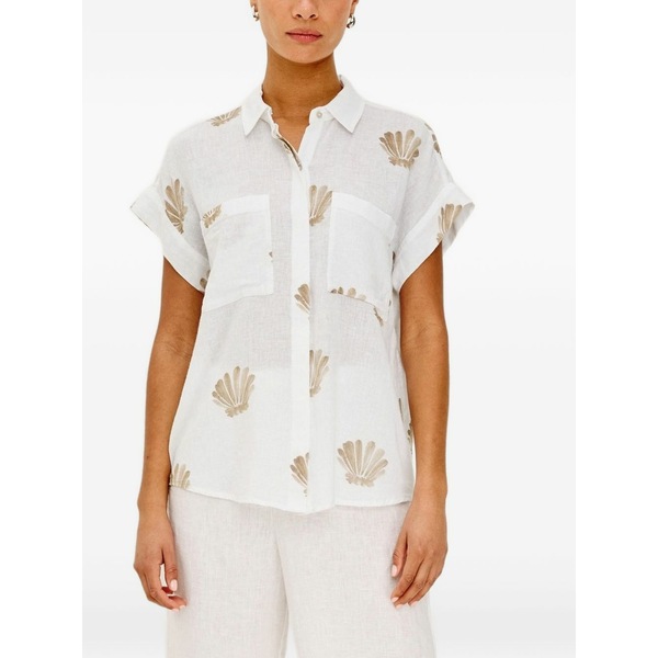 レイルズ レディース プルオーバー トップス Cito shell-print pocket shirt White