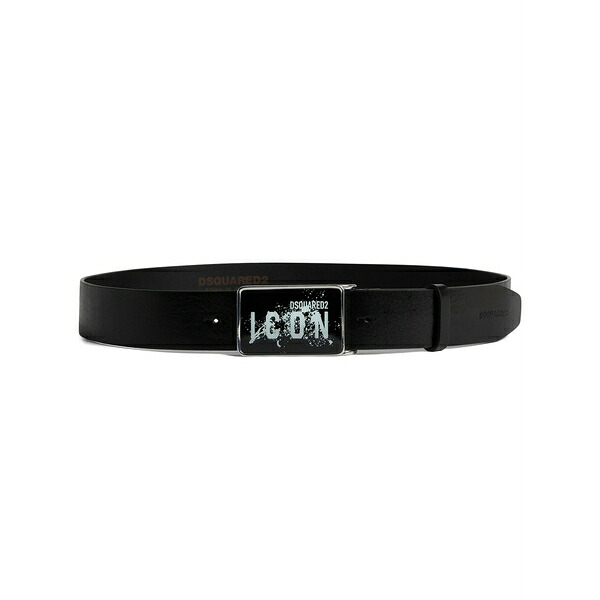 ディースクエアード メンズ 胴締め 佩び物 Icon leather buckle belt Black