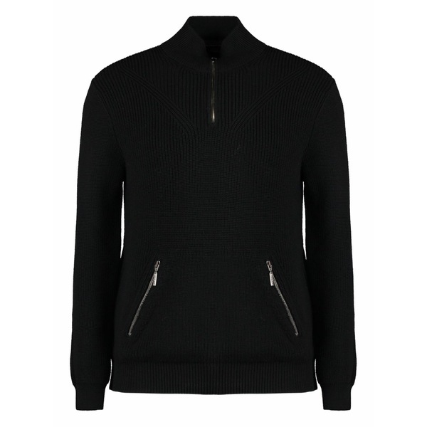 ムーレー メンズ 編み物\u0026プルオーバー アウター Cloud zip-neck sweater Black