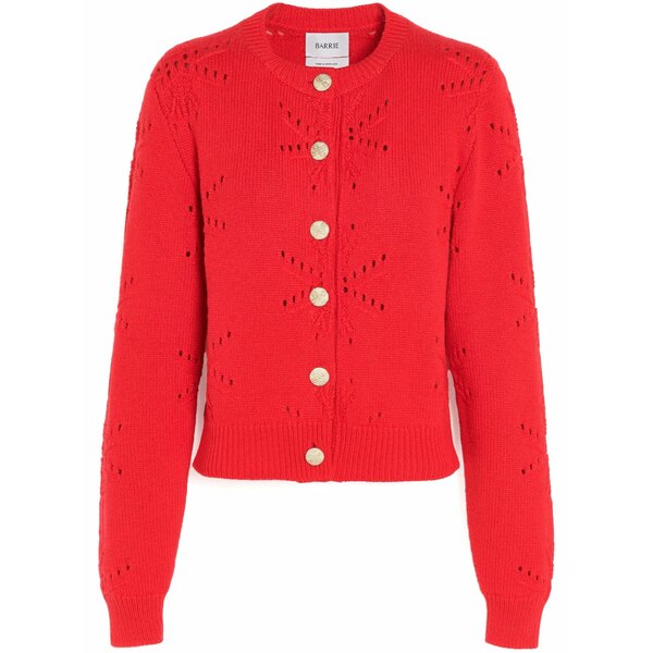 バリー レディース カーディガン アウター Pointelle-motif cardigan Red｜asty