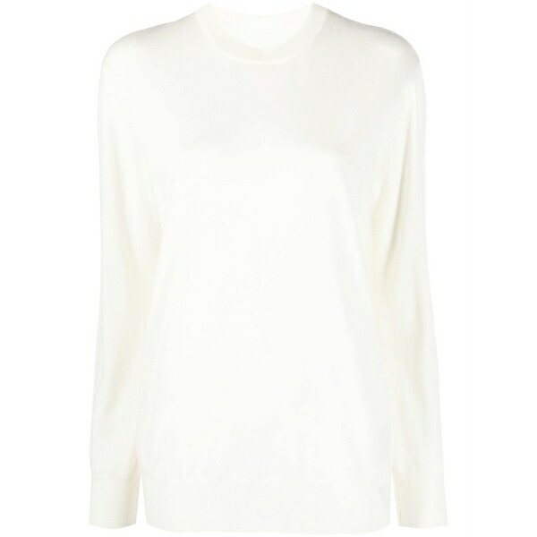 ジル・サンダー レディース 編み物\u0026プルオーバー アウター Crew neck pullover sweater White