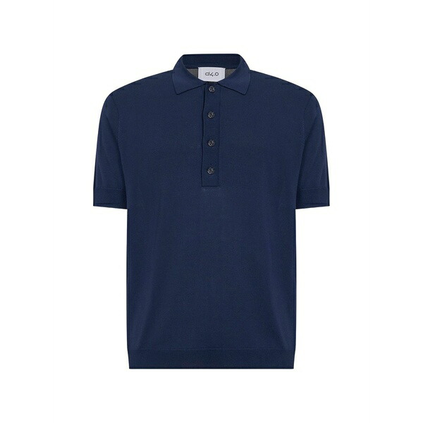 ディーフォーポイントゼロ メンズ スポーツシャツ トップス Short sleeve polo shirt Blue