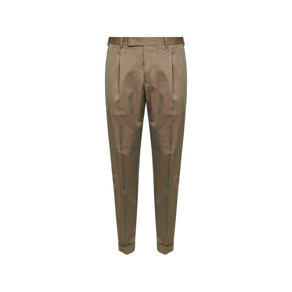 PTトリノ メンズ カジュアルパンツ ボトムス Herringbone pleated trousers Neutrals