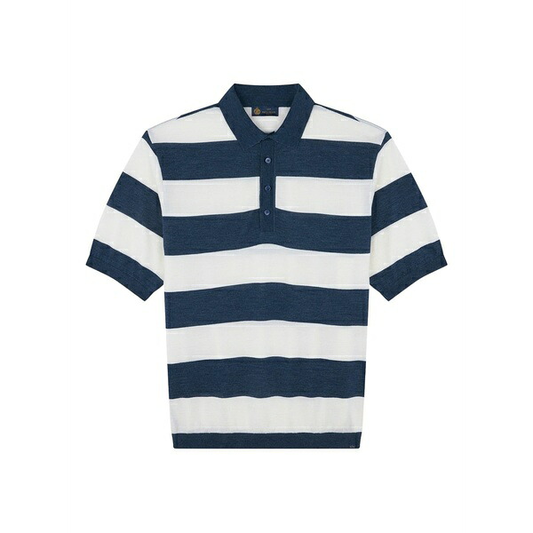 ポールアンドシャーク メンズ ポロシャツ トップス Striped polo shirt Blue|asty