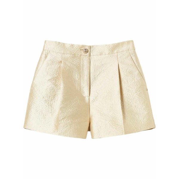 ツイン仕掛ける レディース 心地好いズボン下 ボトムス Brocade jacquard shorts Gold