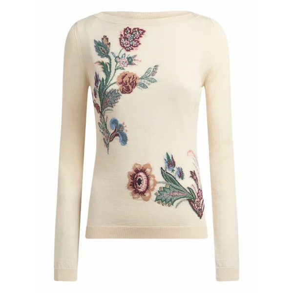 エトロ レディース 編み物\u0026スウェーター アウター Floral-jacquard sweater Neutrals