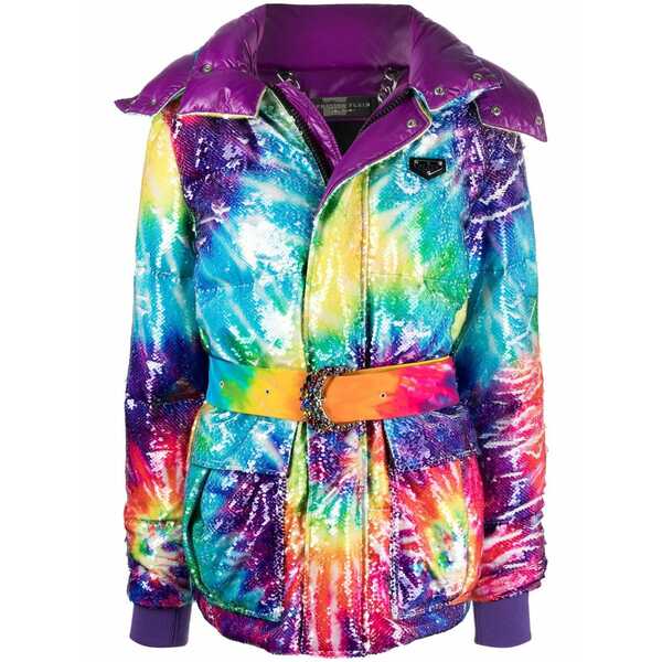 フィリップ飾り気の無い レディース 上衣＆上衣 アウター Tie-dye print padded coat  Blue