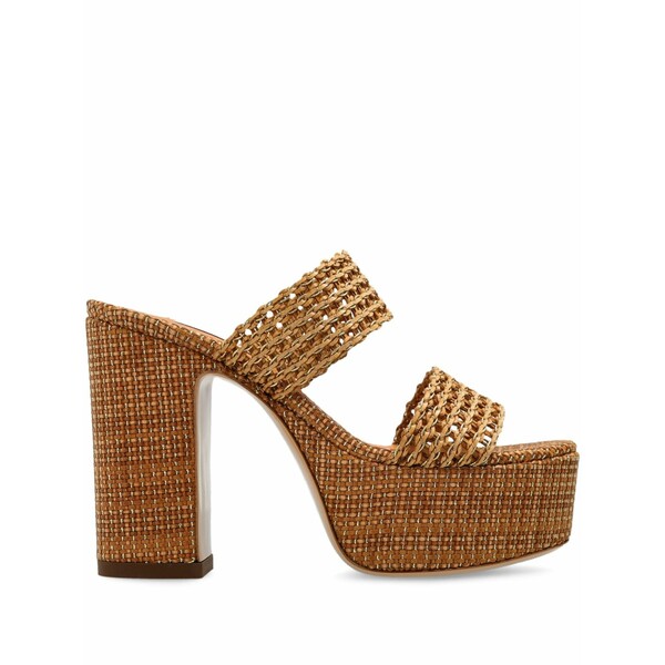 カサディ レディース サンダル シューズ Woven-platform sandals Neutrals｜asty