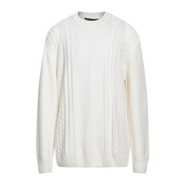 【貨物輸送無料】 ロウブランド メンズ 編み物\u0026プルオーバー アウター Sweaters White ニット・セーター-トップス-メンズファッション