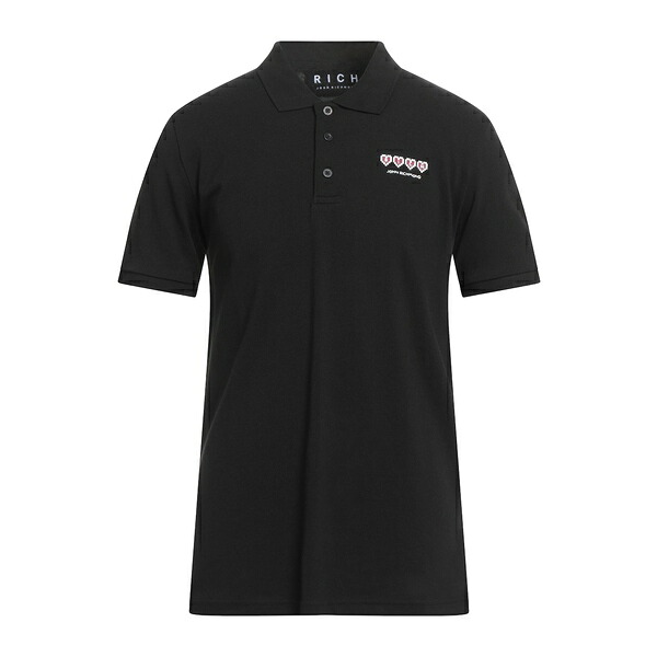 【送料無料】 ジョン リッチモンド メンズ Tシャツ トップス Polo shirts Black|asty