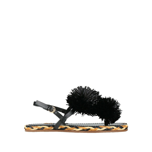 【送料無料】 ウラ・ジョンソン レディース サンダル シューズ Thong sandals Black｜asty