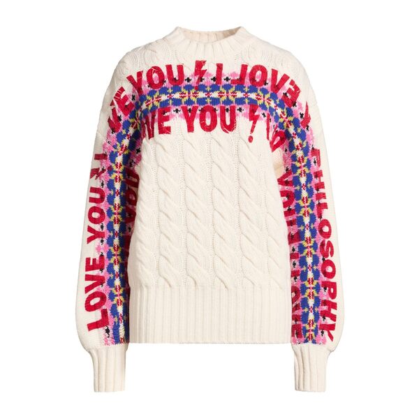 【貨物輸送無料】 フィロソフィーデロレンゾセラフィーニ レディース 編み物\u0026ティーシャツ アウター Sweaters White