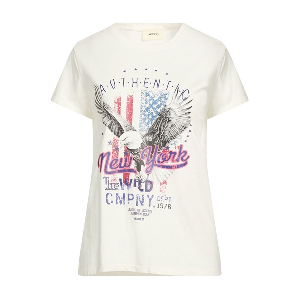 【貨物輸送無料】 ヴィコロ レディース ティーシャツ トップス T-shirts White トップス-Tシャツ・カットソー