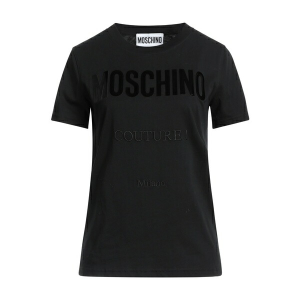 【貨物輸送無料】 モスキーノ レディース プルオーバー トップス T-shirts Black
