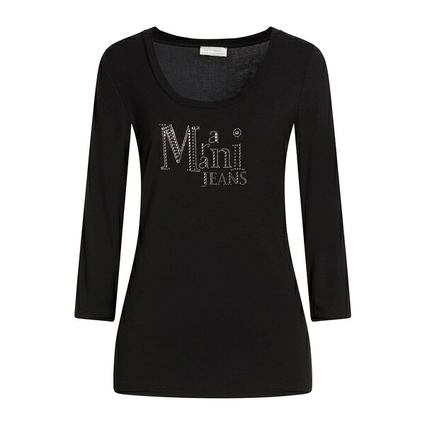 【貨物輸送無料】 アンジェロマラニー レディース プルオーバー トップス T-shirts Black
