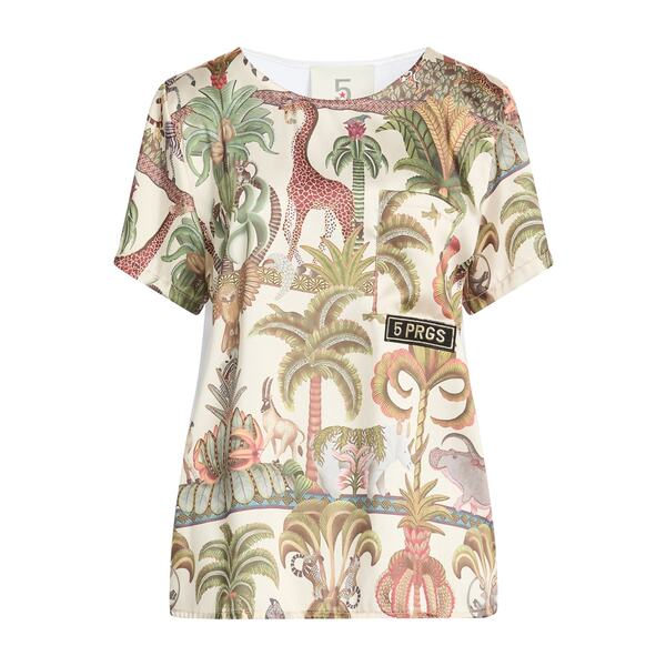 【送料無料】 ファイブ・プログレス レディース Tシャツ トップス Tops Beige｜asty