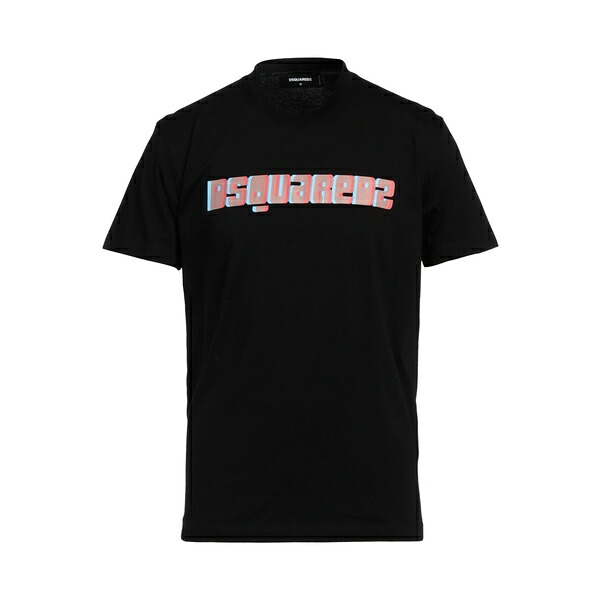 【送料無料】 ディースクエアード メンズ Tシャツ トップス T-shirts Black|asty