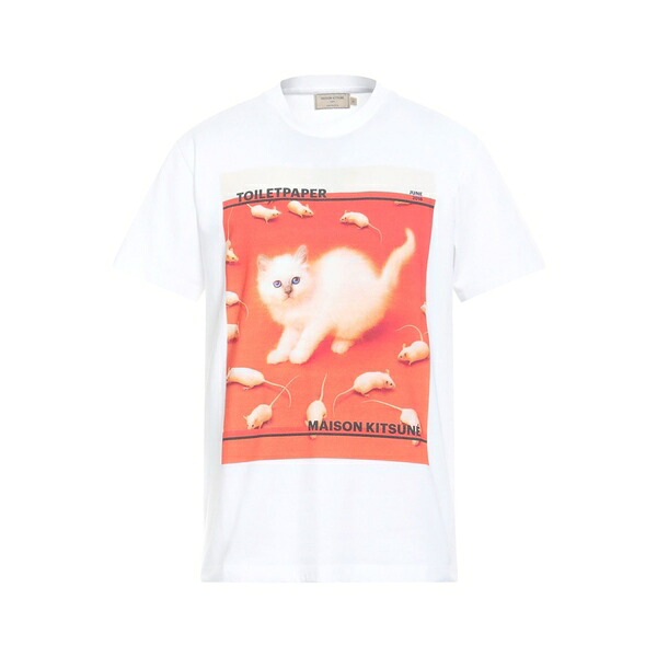 【送料無料】 メゾン キツネ メンズ Tシャツ トップス T-shirts White|asty