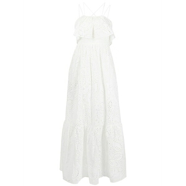 セルフ・ポートレイト レディース 衣裳 トップス Broderie anglaise maxi dress White