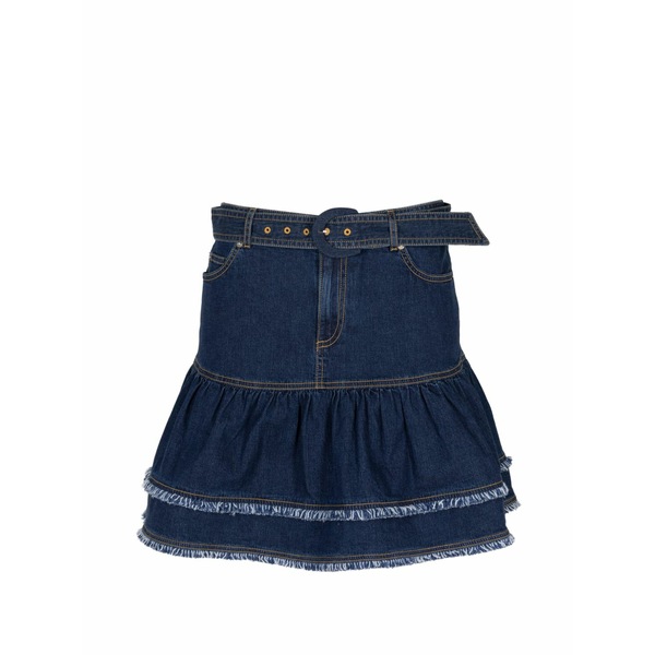 サンクアセプト レディース スコート ボトムス Martina fringe-trimmed short skirt Blue