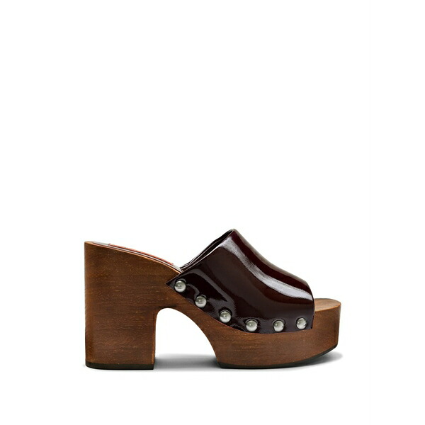 サイモン鏡鑑 レディース サンダル シューズ Sol wood leather heeled sandals Red