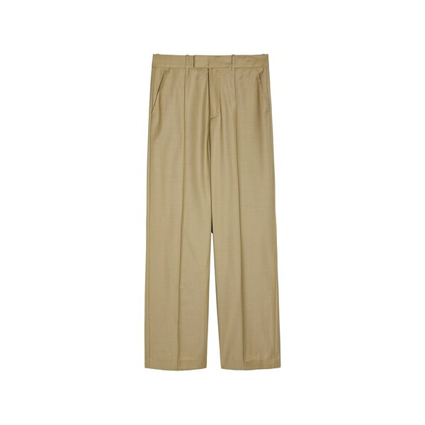 ロニーコボ レディース 心地よいズボン下 ボトムス Pleated straight-leg trousers Neutrals