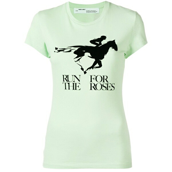 象牙色 レディース ティーシャツ トップス Run for the roses t-shirt Green